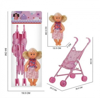 Кукла арт. 1116-805 С коляской в пак.