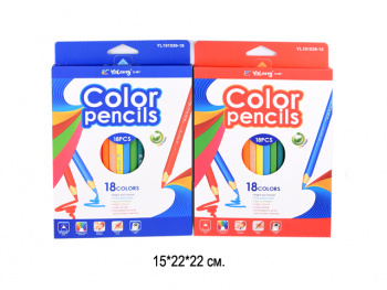 кц_Карандаши цветные арт. YL191039-18 Набор 18 цветов в синей кор.