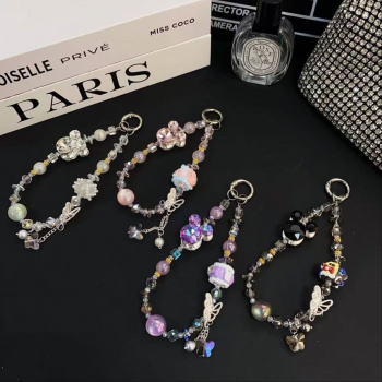 Брелок-подвеска арт. 209389 Алмазный медведь-бусина 1 шт цвета микс в пак.