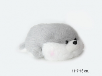 им Тюлень арт. 209099 Малыш серый с белой мордой лежит ароматизированный 16 см в пак.