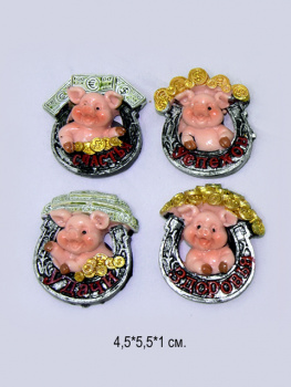 Магнит свинка керам. арт. 246F В подкове в пак.°