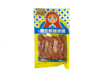 Соевое мясо арт. 502455 Пшеничные "Матрешка" Бараньи отбивные на гриле 175 г 10 шт. синяя упаковка,