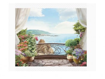 Картина по номерам арт. RA74079 Вид из окна на море 40*50 в кор.