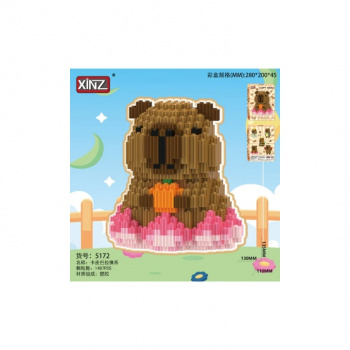 Конструктор арт. 5172-805 Микро Капибара с морковкой 1487 дет. в кор.