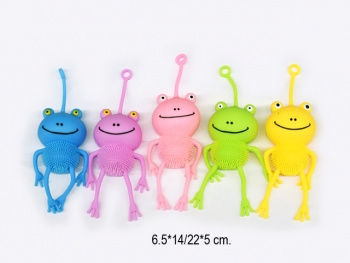 Мяч Антистресс арт.2025-3-19 Лягушка цвета микс (12 шт.) шоубокс=