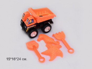 Песочный набор арт. 998-2 С машинкой 4 предм. в сетке_