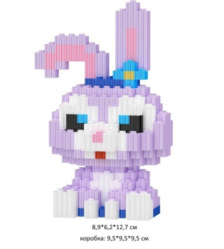 Конструктор арт. 8001-805 Микро Зайка фиолетовый 616 дет. в кор.