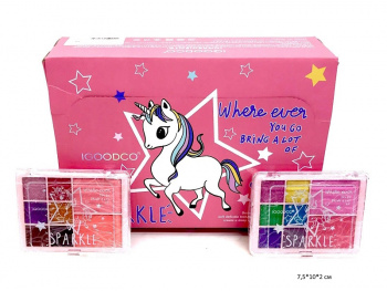 Набор косметики арт. LK5010 Палетка теней и румян 8 цветов "Единорог" (12 шт.) шоубокс_