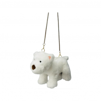 им Сумка арт. 209433 На цепочке Собака белая 20 см в пак.