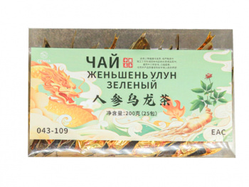 Напиток арт. 043-109 Чай Зеленый улун с женьшенем пуэр 8 г 25 пак. 200 г упаковка*