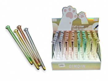 Ручка шариковая арт. QQ-6975-709 "Лапка" 1 шт. цвета микс (48 шт.) шоубокс