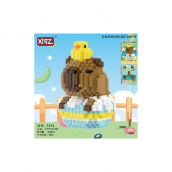 Конструктор арт. 5174-805 Микро Капибара с уткой на глове 1472 дет. в кор.