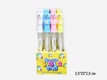 Пузыри мыльные арт. 2715 Зайка в галстуке цвета микс 25 см (24 шт.) шоубокс_