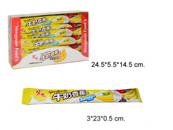 Конфета арт. 002220-4/098056-4 Жевательная трубочка-тянучка "Банан и молоко" 16 г 30 шт. в кор.',*