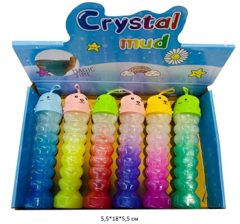 Лизун арт. RF-605 "Зверюшка" мордашка радужн. перламутр фигурн. колба (6шт.) шоубокс•