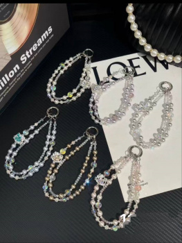 Брелок-подвеска арт. 209390 Двойной Алмазная кошка-бусина 1 шт цвета микс в пак.