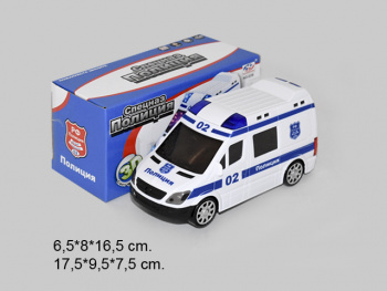 Машина инерц. арт. 02B Полиция Спецназ свет, звук в кор._=•/120 шт./