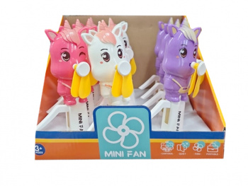 Вентилятор арт. F66-D Единорог цвета микс 1 шт. в пак. (12 шт.) шоубокс)