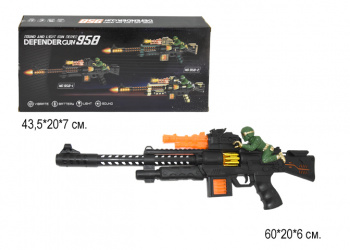 Оружие арт. 958-1 Автомат на батар. свет, звук в кор.•~/72 шт./