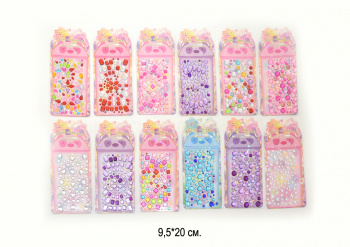 Стразы для декора арт. 709800 Наклейки на листе однотонные цвета и формы микс