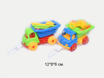 Песочный набор арт. 726-37 Маленький грузовик, формочки, лопатки, грабли в сет.=