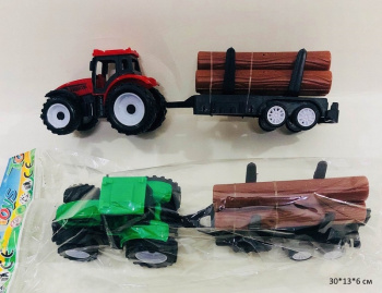 Трактор арт. 777-22 С бревнами в прицепе инерц. в пак. 30*13*6