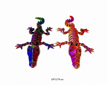 Фигурка 3Д арт. LK3497-13D Крокодил цвета микс подвижная в пак._