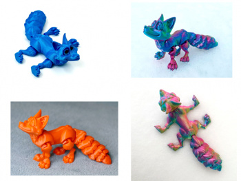 Фигурка 3Д арт. 3D020 Лиса подвижная цвета микс 1шт. в пак.)