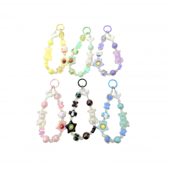 Брелок-подвеска арт. 209458 Бусины и звезда с шариком 1 шт цвета микс в пак.