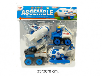 Машина констр. арт. RL589-19D Аэропорт Набор 4 шт. с отверткой в пак.•