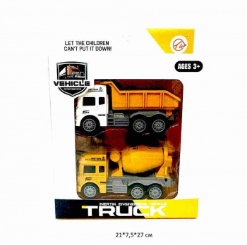 Строительная техника арт. 216-4 Набор 2 шт. Самосвал + бетономешалка в кор._