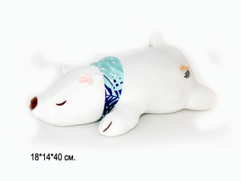 им Обнимашка арт. 15747-209 Медведь белый закрытые глаза 40 см в пак.