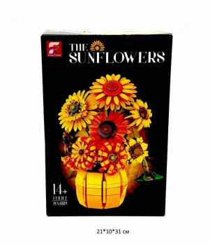 Конструктор арт. 11002 Цветы 1009 дет. в кор._