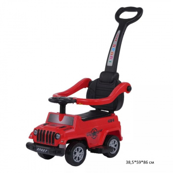 Толокар арт. 906-1 Каталка с родительской ручкой, ограничителями свет, звук КРАСНЫЙ в кор.60*29*29