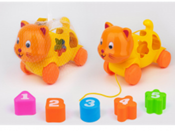 Каталка-сортер арт. 2321 Кот, сетка 22*16*13