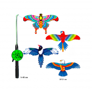 Воздушный змей арт. PT01 На удочке h40 см 35 см1 шт в ассортименте в пак._