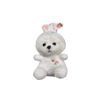 им Медведь арт. 240401-19-4 Белый в костюме зайца 21 см в пак.)