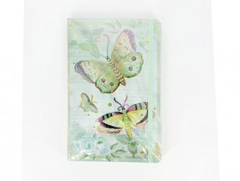 кц_Блокнот арт. PJB-A5242 В обложке "Бабочки" на резинке А5 в пак.